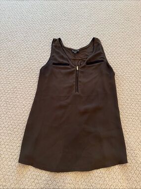 Express Black Tank Top with Gold Zip